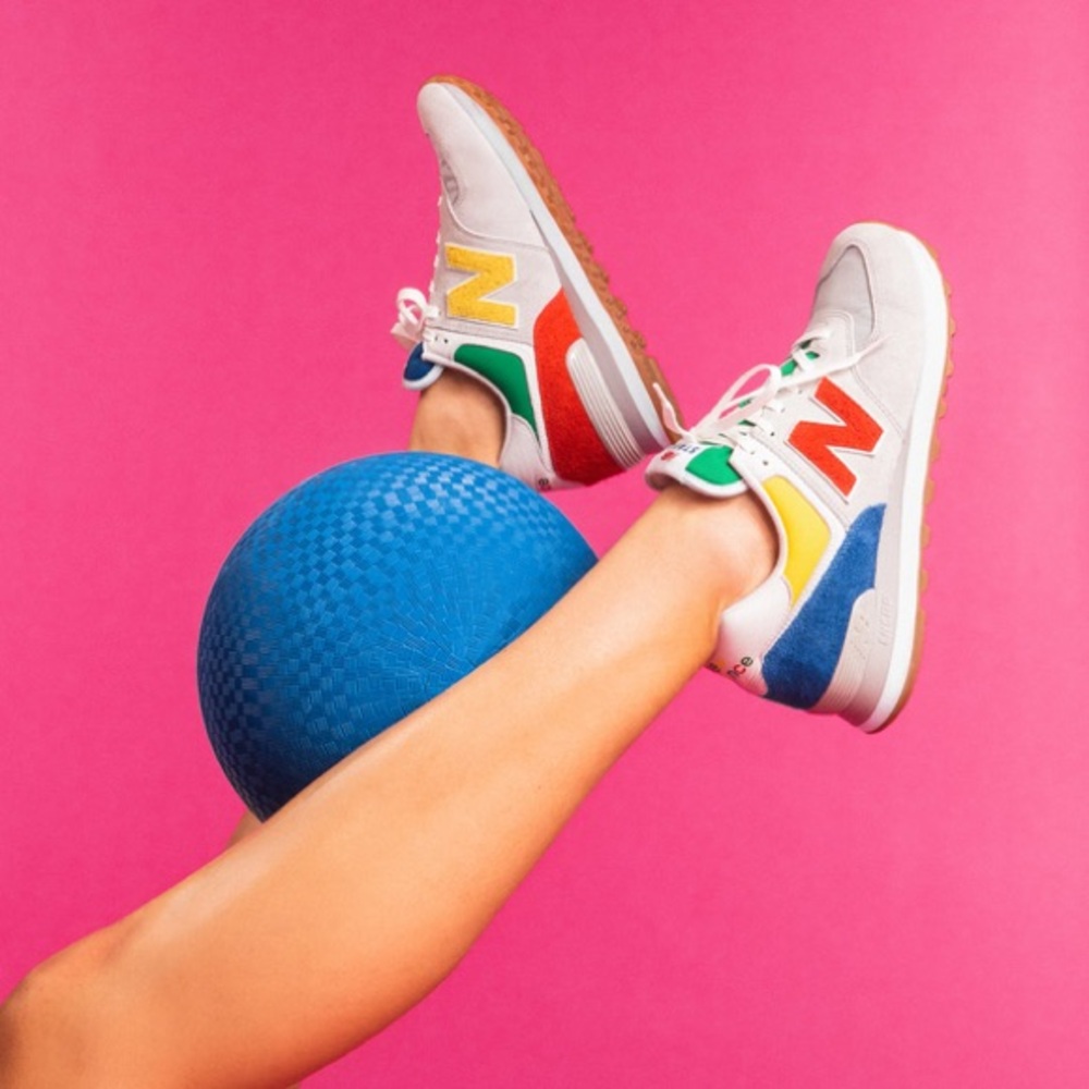 NWT STAUD x New Balance 574 'Rain Cloud Team Red' Sneakers | Sz 8.5